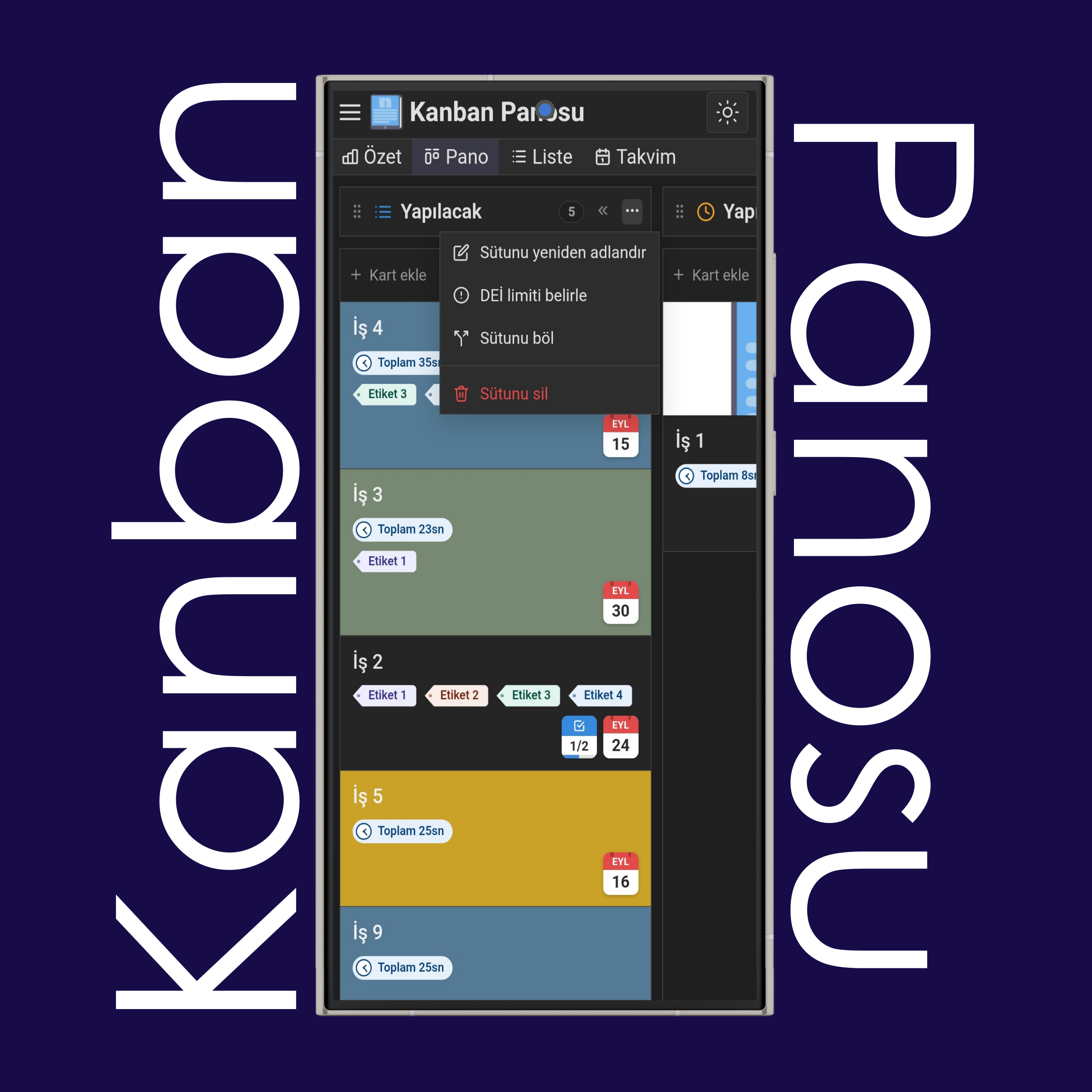 Kanban Sütun Ayarları
