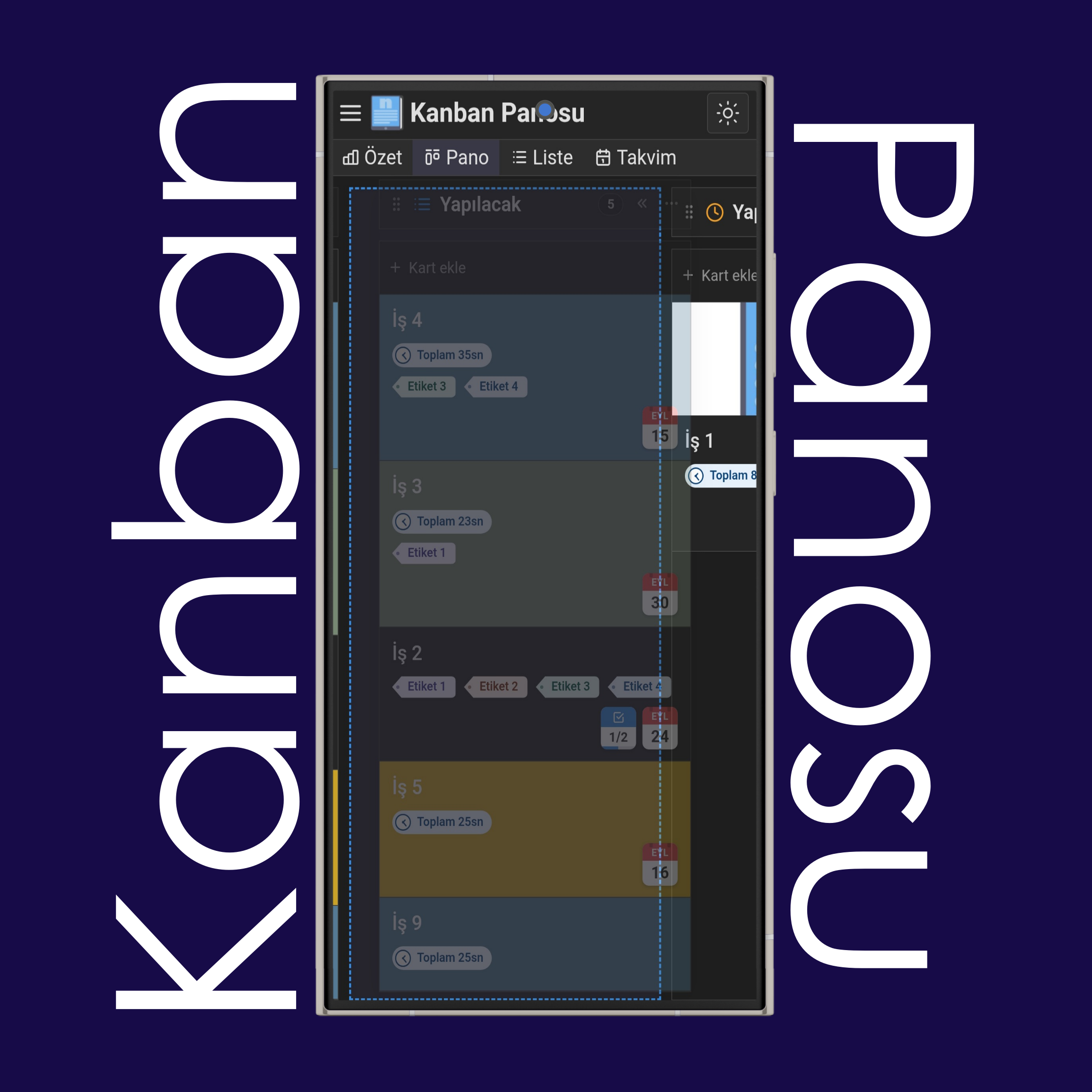 Kanban Sütunlarını ve Satırlarını Taşıma