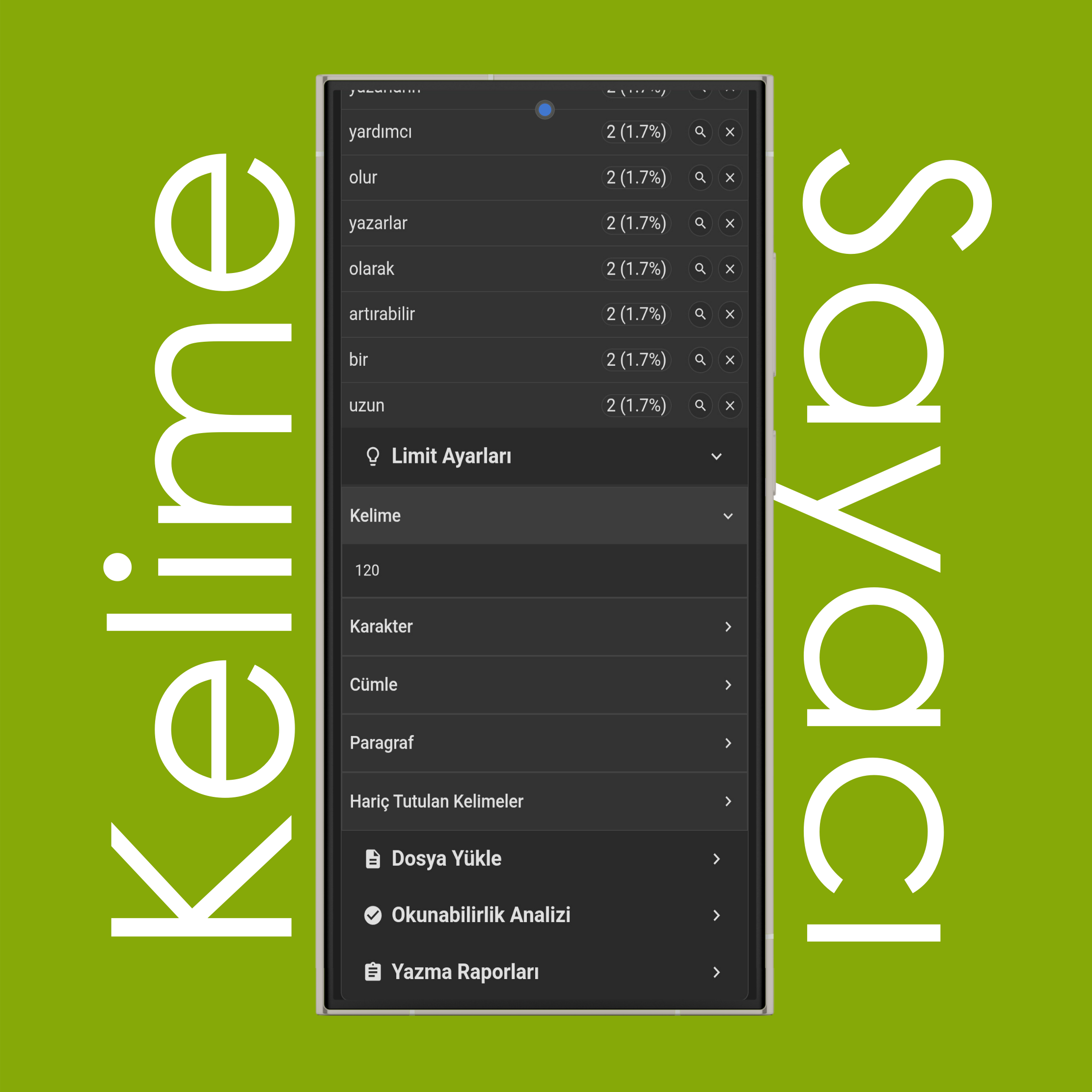 Kelime Sayacı Limit Ayarları