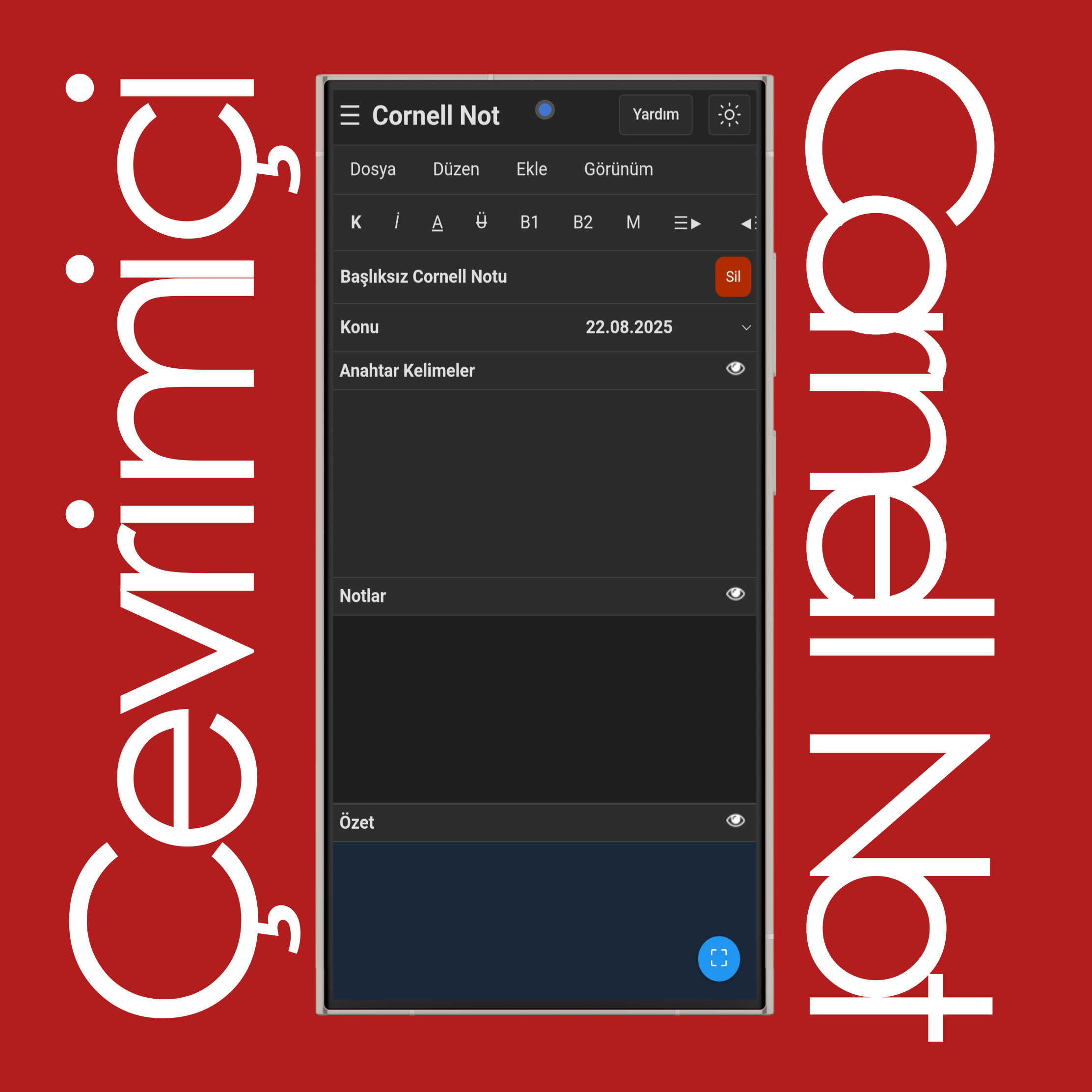 Çevrimiçi Cornell Not